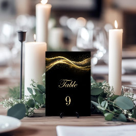 Numeração De Mesa Número da Tabela de Casamento Dourado e Preto