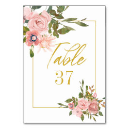 Numeração De Mesa Número da Tabela de Casamento Dourado e Rosa-Blush