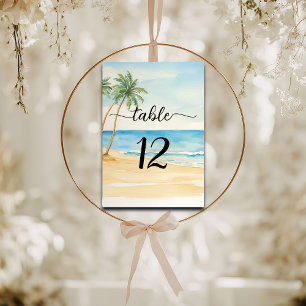 Numeração De Mesa Número da Tabela de Casamento Elegante de Palmeira