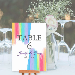 Numeração De Mesa Número da Tabela de Casamento Elegante Rainbow Wat