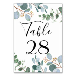 Numeração De Mesa Número da Tabela de Casamento em Verde Botânico