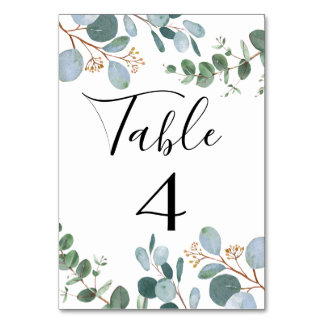 Numeração De Mesa Número da Tabela de Casamento em Verde Botânico