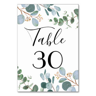 Numeração De Mesa Número da Tabela de Casamento em Verde Botânico