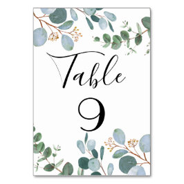 Numeração De Mesa Número da Tabela de Casamento em Verde Botânico