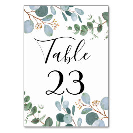 Numeração De Mesa Número da Tabela de Casamento em Verde Botânico