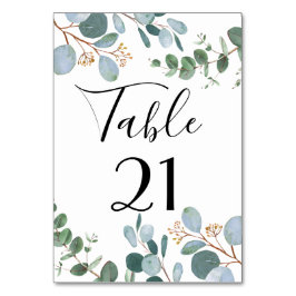 Numeração De Mesa Número da Tabela de Casamento em Verde Botânico