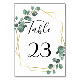 Numeração De Mesa Número da Tabela de Casamento em Verde Botânico