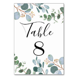 Numeração De Mesa Número da Tabela de Casamento em Verde Botânico