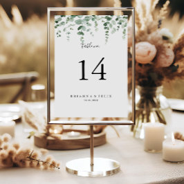 Numeração De Mesa Número da Tabela de Casamento Eucalyptus Minimalis