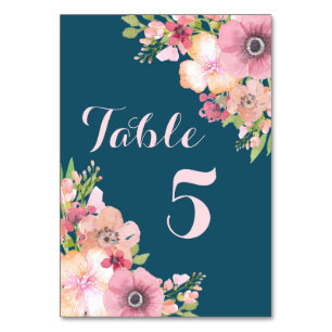 Numeração De Mesa Número da Tabela de Casamento Floral Cor-de-Rosa m