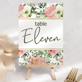 Numeração De Mesa Número da Tabela de Casamento Floral de Blush Cor-
