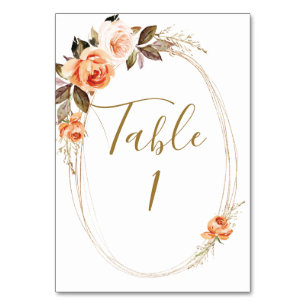 Numeração De Mesa Número da Tabela de Casamento Floral de Boho Queda