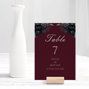 Numeração De Mesa Número da Tabela de Casamento Floral de Borgonha G