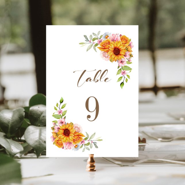 Numeração De Mesa Número da Tabela de Casamento Floral de Rosa de Gi (Criador carregado)