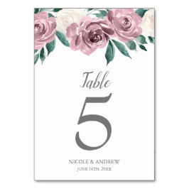 Numeração De Mesa Número da Tabela de Casamento Floral de Rosas de C