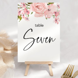 Numeração De Mesa Número da Tabela de Casamento Floral de Rosas Rosa