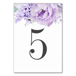 Numeração De Mesa Número da Tabela de Casamento Floral Dusty Purple