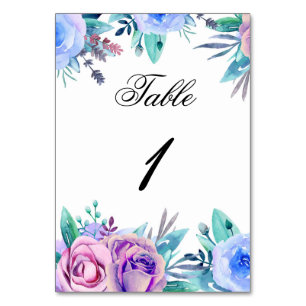 Numeração De Mesa Número da Tabela de Casamento Floral. Flores Roxas