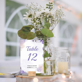 Numeração De Mesa Número da Tabela de Casamento Floral Púrpura Doce