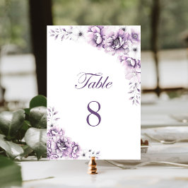 Numeração De Mesa Número da Tabela de Casamento Floral Rosa Elegante