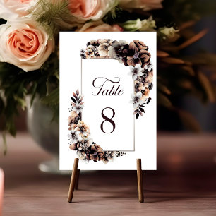 Numeração De Mesa Número da Tabela de Casamento Floral Rustic