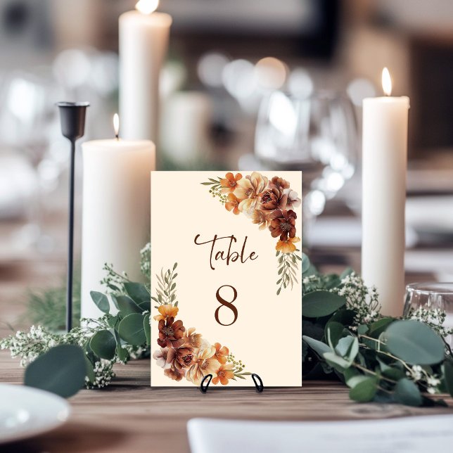 Numeração De Mesa Número da Tabela de Casamento Floral Rustic (Criador carregado)