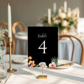 Numeração De Mesa Número da Tabela de Casamento Floral Tropical Escu
