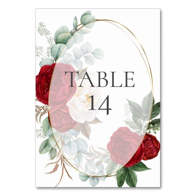 Numeração De Mesa Número da Tabela de Casamento | Flores De Peões Ve (Frente)