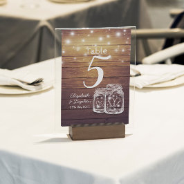 Numeração De Mesa Número da Tabela de Casamento + Menu Mason Jar Str