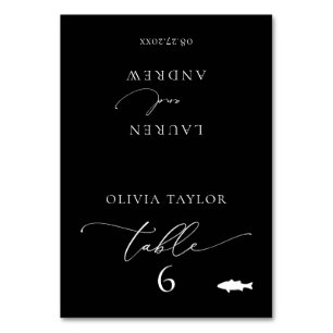 Numeração De Mesa Número da Tabela de Casamento Minimalista de Peixe