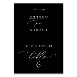Numeração De Mesa Número da Tabela de Casamento Minimalista Preta