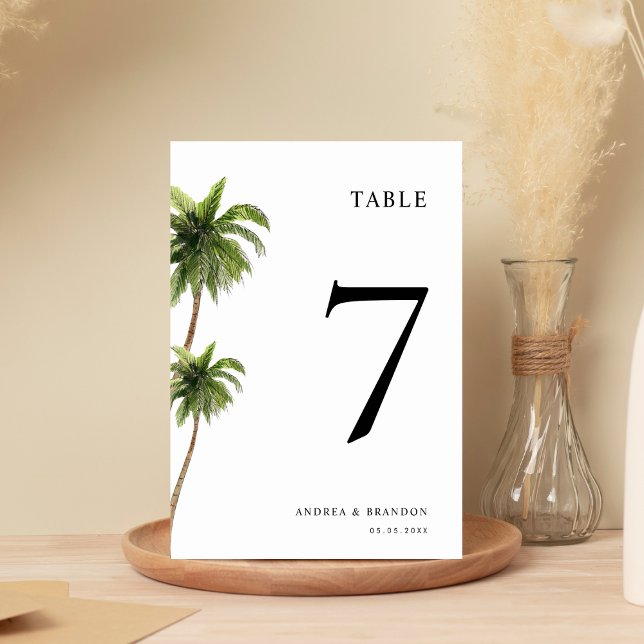 Numeração De Mesa Número da Tabela de Casamento Mínimo Tropical Palm (Criador carregado)