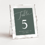 Numeração De Mesa Número da Tabela de Casamento Mínimo Verde<br><div class="desc">Número mínimo e elegante da mesa de casamento com texto moderno que diz "Mesa" no topo de um fundo verde da floresta.</div>