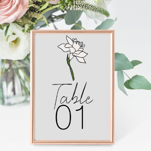 Numeração De Mesa Número da Tabela de Casamento Narciso Minimalista