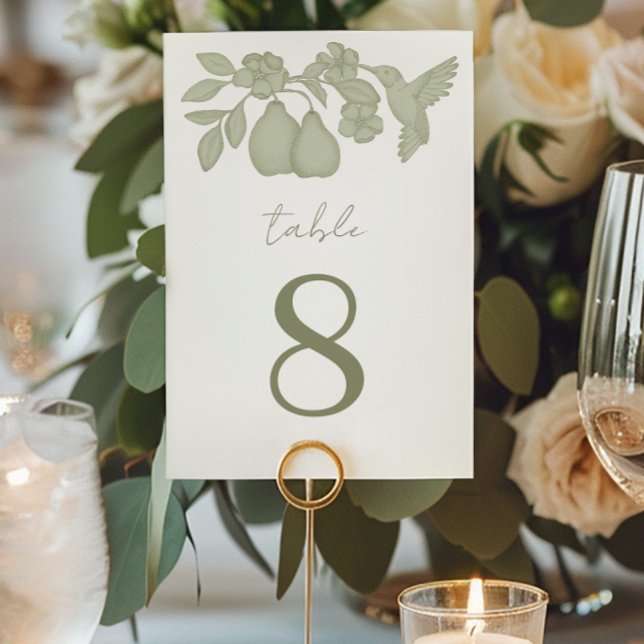 Numeração De Mesa Número da Tabela de Casamento Perfeito de Pera Ver (Table Number)
