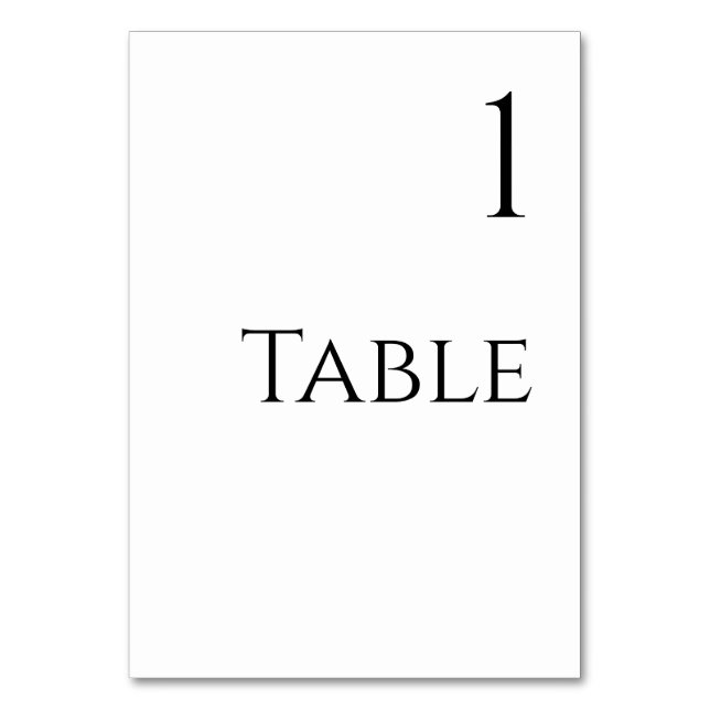 Numeração De Mesa Número da Tabela de Casamento - Preto e Branco (Frente)