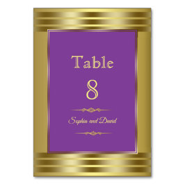 Numeração De Mesa Número da Tabela de Casamento Real Roxo e Dourado