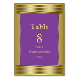 Numeração De Mesa Número da Tabela de Casamento Real Roxo e Dourado