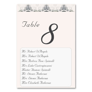 Numeração De Mesa Número da Tabela de Casamento Rosa-Champanhe