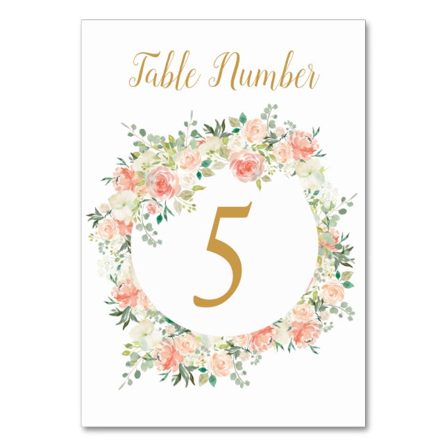 Numeração De Mesa Número da Tabela de Casamento | ROSAS (Frente)