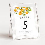 Numeração De Mesa Número da Tabela de Casamento Russo de Citros Lara<br><div class="desc">Número da mesa de casamento russo e elegante com ilustração aquosa de frutas laranja em um galho de árvore.</div>