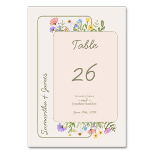 Numeração De Mesa Número da Tabela de Casamento Russo de Flor Selvag