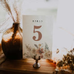 Numeração De Mesa Número da Tabela de Casamento Rustic Boho<br><div class="desc">Capture o espírito do seu dia especial com estas bonitas cartas de números de mesas estilo boho. Eles apresentam um incrível design floral de tom de terra,  fazer-os a adição perfeita a qualquer mesa de casamento. Itens correspondentes na nossa loja,  Design do Partido Cava.</div>