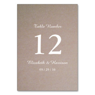 Numeração De Mesa Número da Tabela de Casamento Rustic Country Kraft