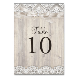 Numeração De Mesa Número da Tabela de Casamento Rustic Vintage Lace