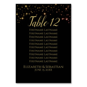 Numeração De Mesa Número da Tabela de Casamento Sparkles com Gráfico