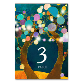 Numeração De Mesa Número da Tabela de Casamento Teal da Árvore da Vi