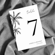 Número da Tabela de Casamento Tropical Palmeira De