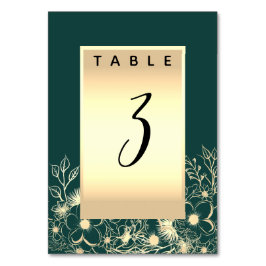 Numeração De Mesa Número da Tabela de Casamento Verde Esmeralda