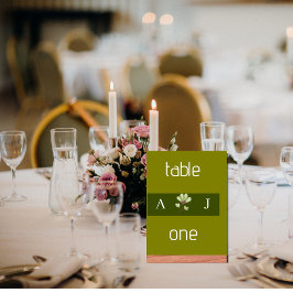 Numeração De Mesa Número da Tabela de Casamento Verde Oleícola Simpl